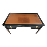 Louis XVI style minister's desk with leather top