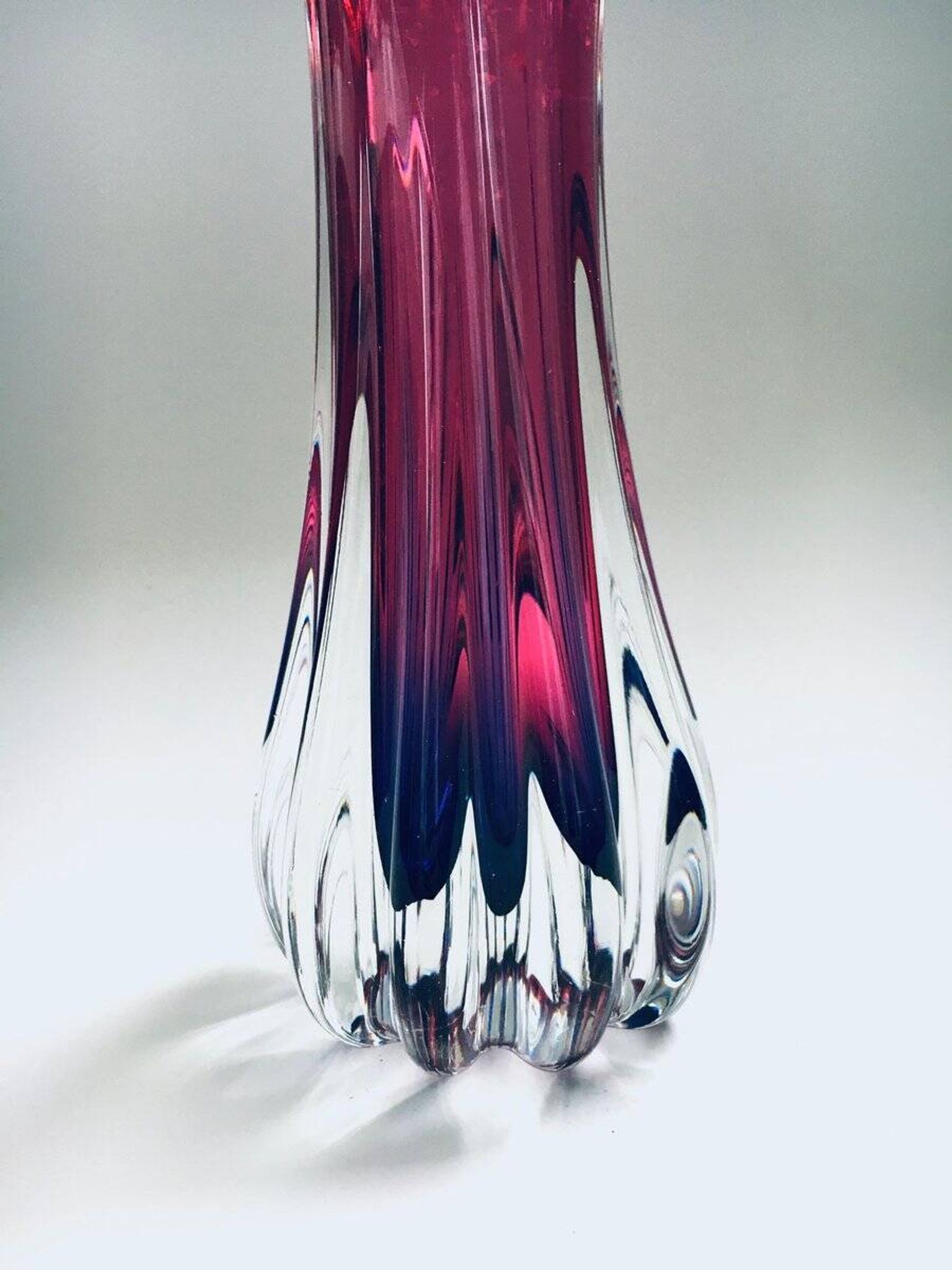 Czech Crystal Art Glass Beak Vase by Jozef Hospodka for Chribska Glassworks, 1950s