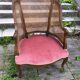 Louis XV style walnut and cane armchair