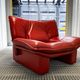 Nicoletti Salotti Italian Designer - Armchair and sofa set 2 places in red leather