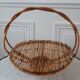 Vintage rattan fruit basket 70s