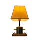 Vintage maritime bollard table lamp made from brass and wood, Netherlands 1970s