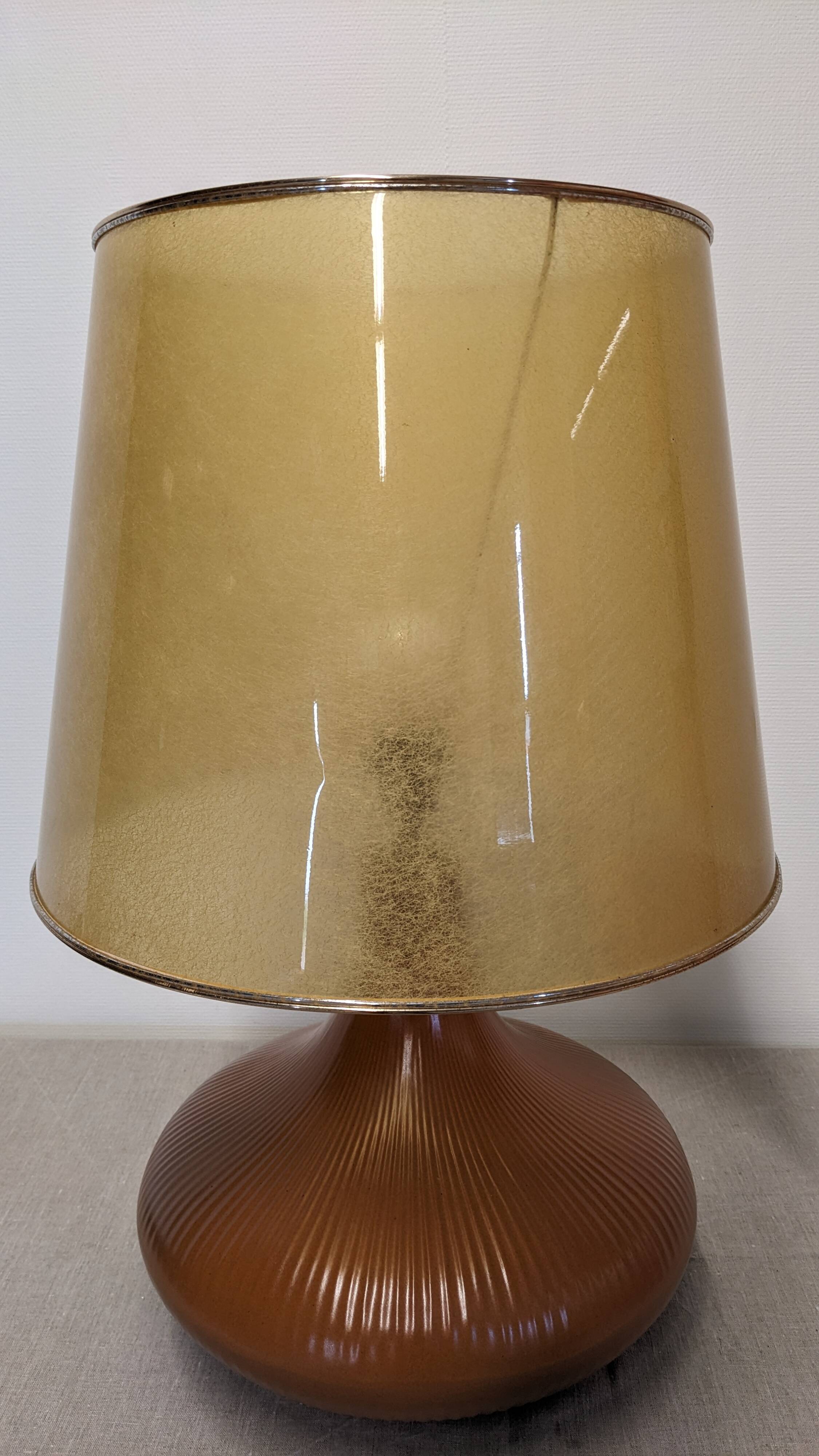 XL living room lamp in glazed ceramic, 70s-80s