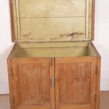 Low sideboard in Burmese teak 2 solid doors and opening top