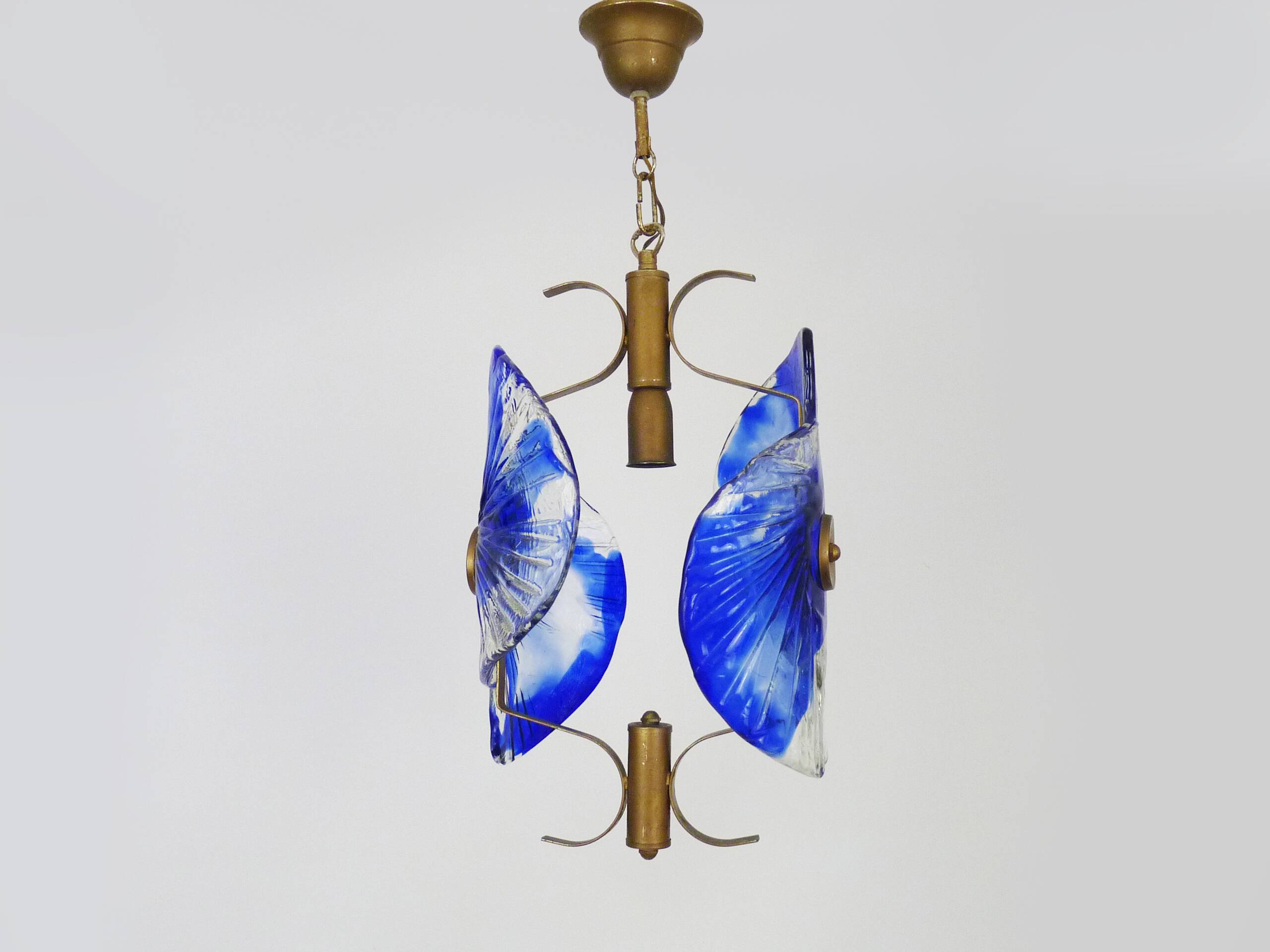 Murano blue glass chandelier suspension. 80 years