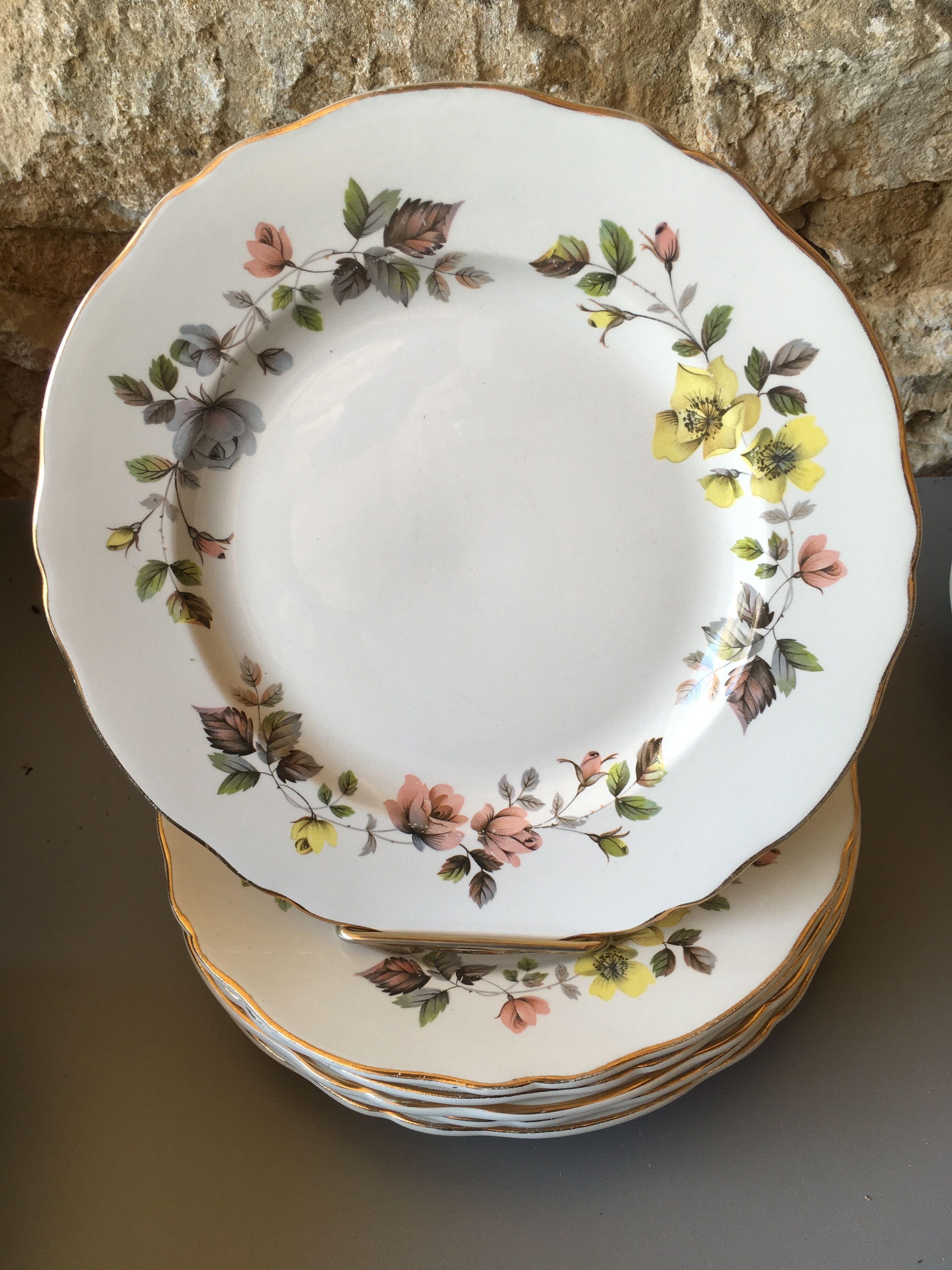 6 flat plates lunéville earthenware