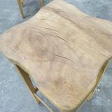 4 tabourets hauts 1960 en bois brut