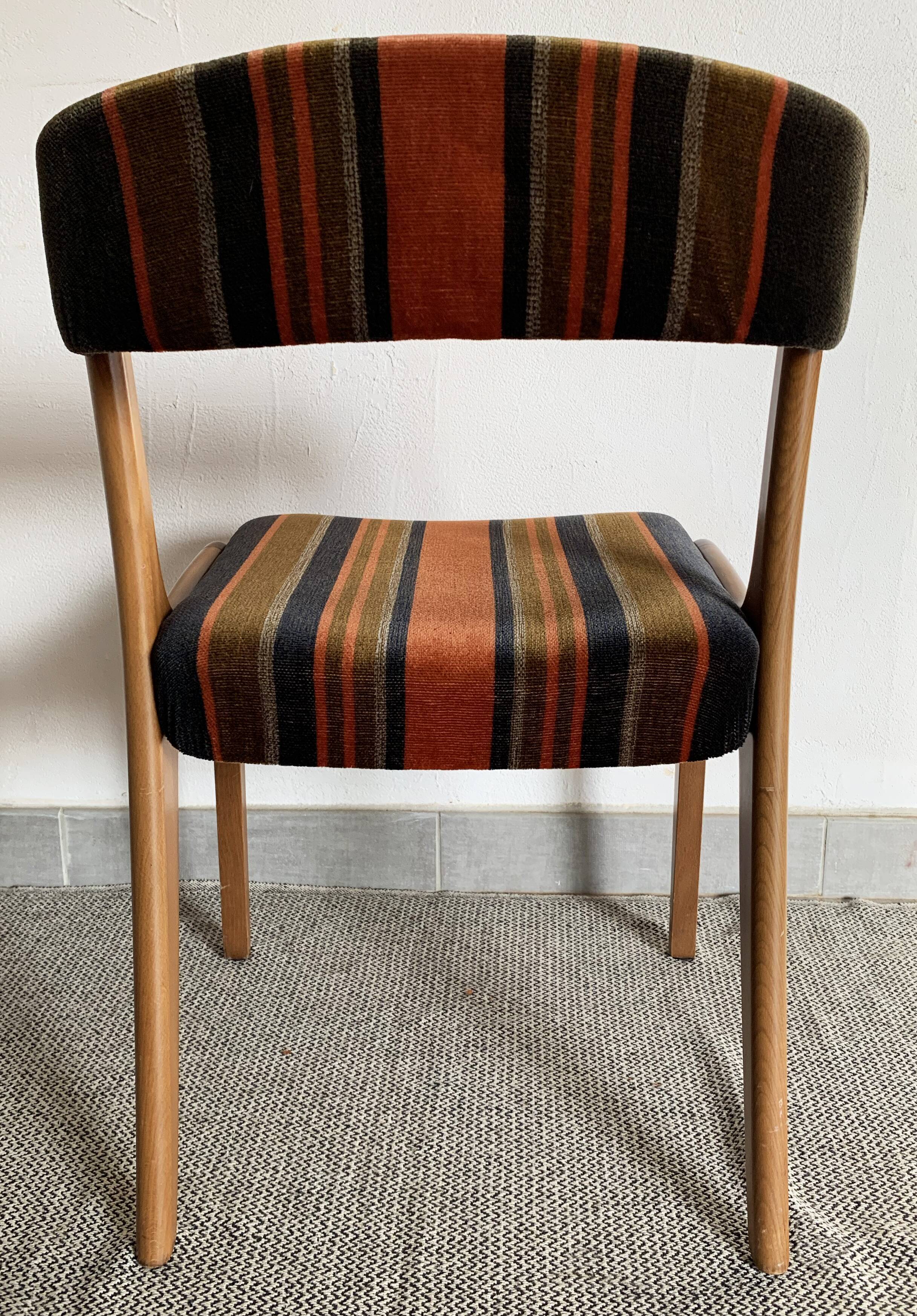 Set of 6 Baumann gondola chairs, Stamped NF