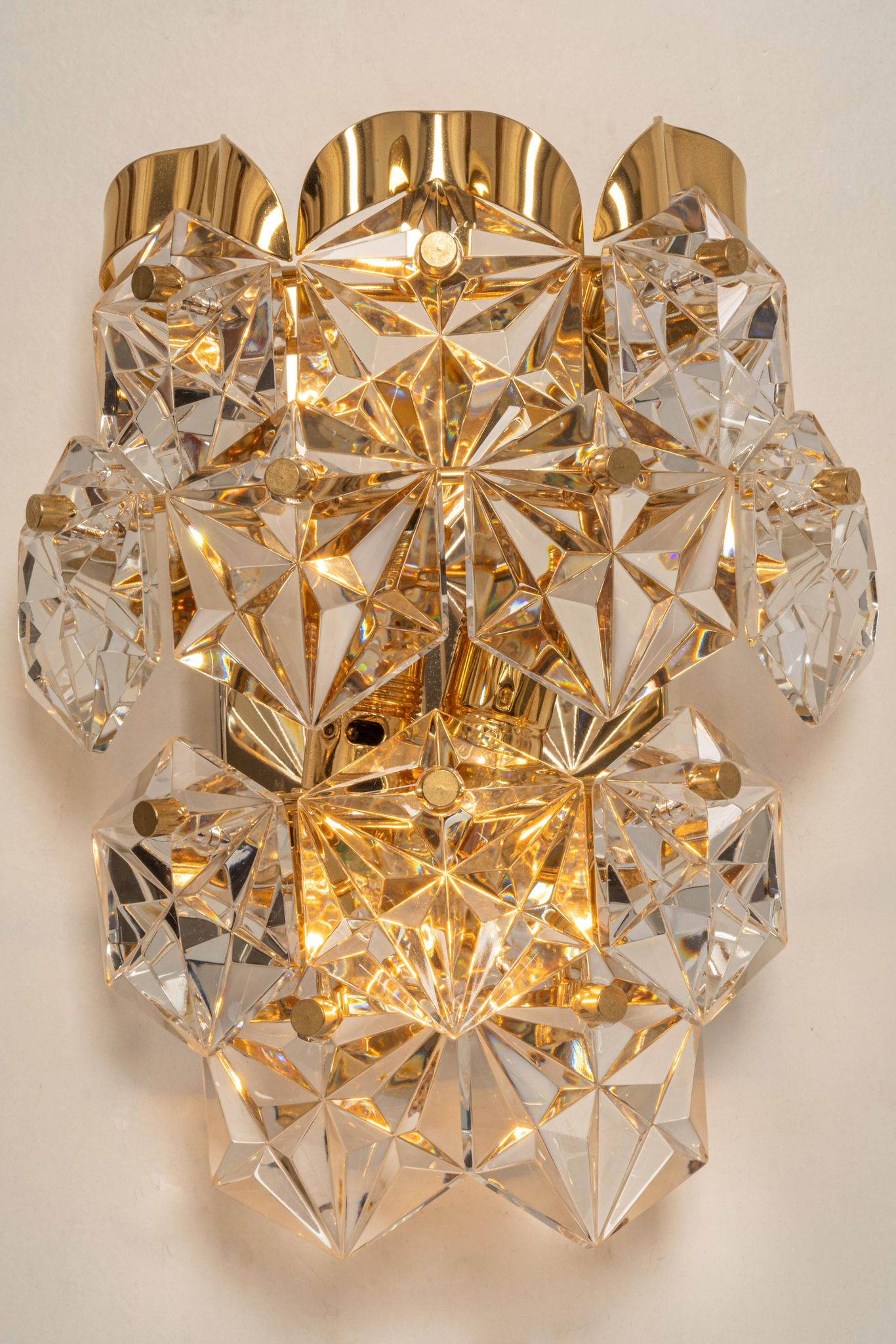 Pairs of Crystal Wall Lights by Kinkeldey, Germany, 1970s
