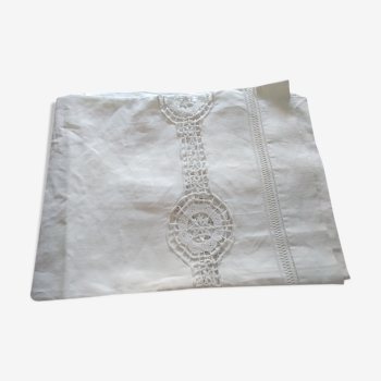 Lace linen tea tablecloth