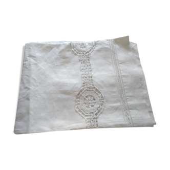 Lace linen tea tablecloth