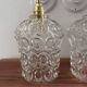 Paire d’appliques vintage en verre ciselé
