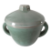 Covered sugar bowl in celadon ceramic – modernist lines
