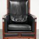 Cow leather Art Deco design armchair with a timeless look