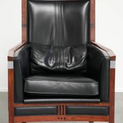 Fauteuil en cuir de vache au design Art Déco avec un look intemporel