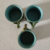 Three cups with saucers slurry decoration Bamboo
