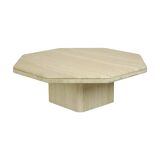 Vintage Octagonal Travertine Coffee Table 1970s Italian Design