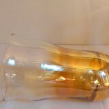 Four iridescent honey blown glass glasses