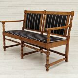 1950s, Scandinavian bench-sofa, ash wood, wool, original condition.