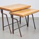 Brutalist Cast Iron and Oak Nesting Tables, 1970s, Set of 2
