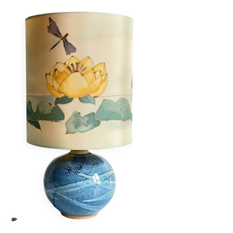 VINTAGE Ceramic and Silk LAMP