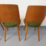 Set of 4 vintage Baumann Mondor chairs in terry cloth wood