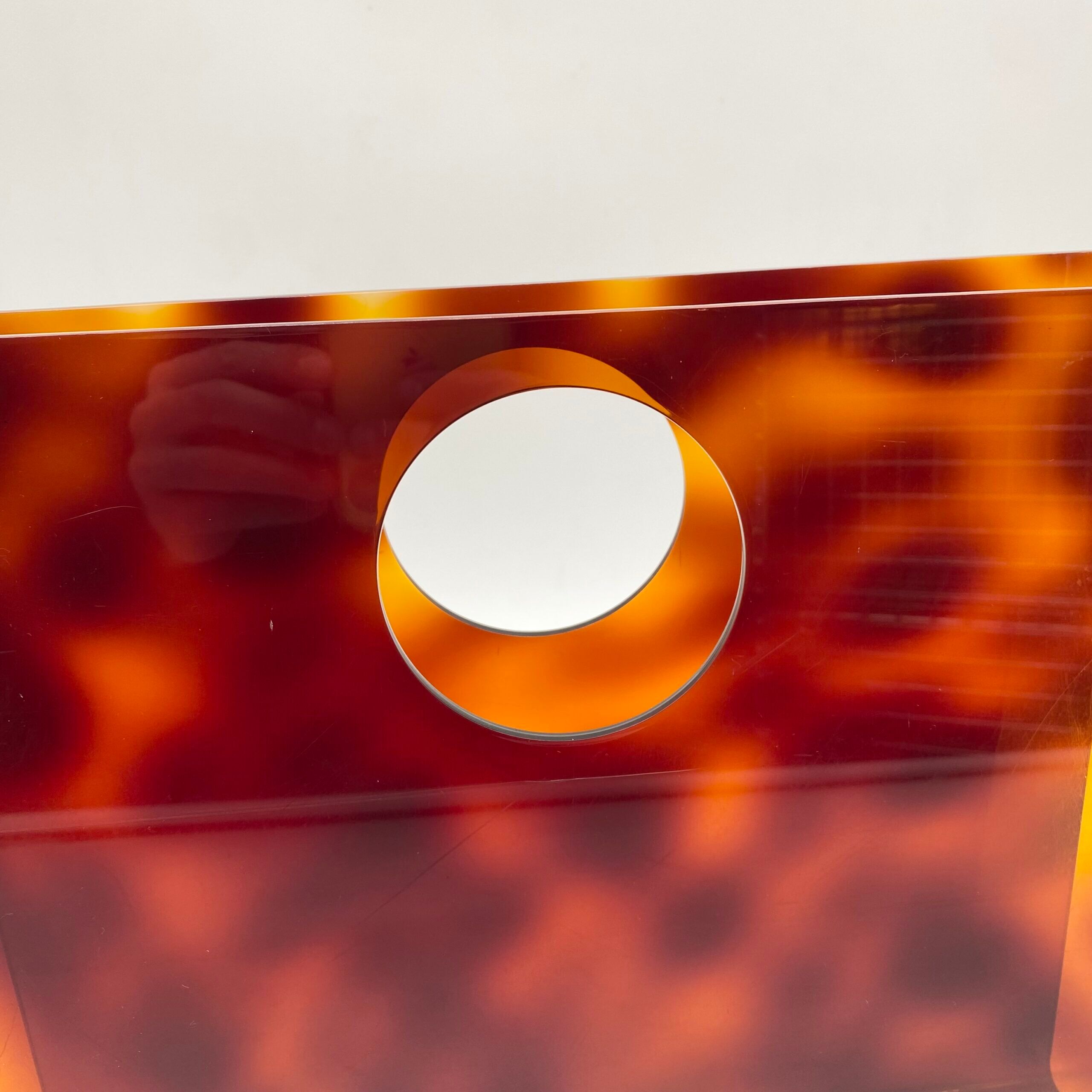 Lucite magazine rack "tortoiseshell", 1970s