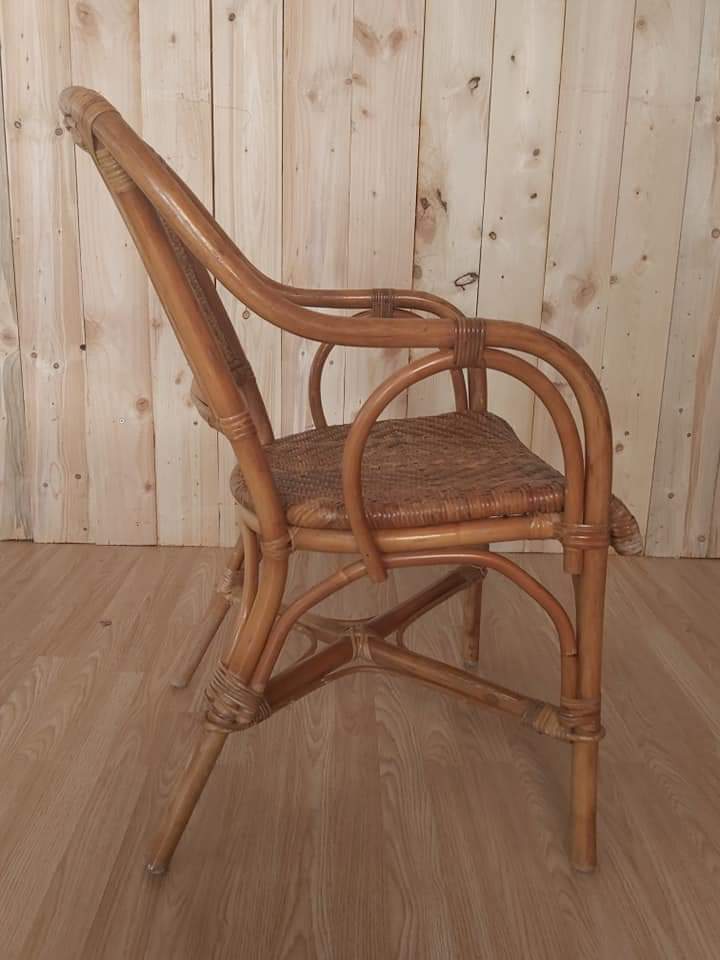 Rattan lounge set and vintage sofa