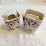 Set of two spice jars (flour and coffee)