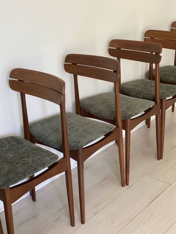 6 chaises en teck, Danemark 1960