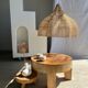 Rattan pendant lamp in the shape of a flower