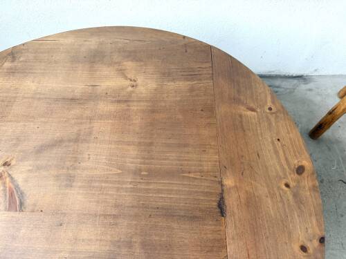Round brutalist coffee table from the 1950s.