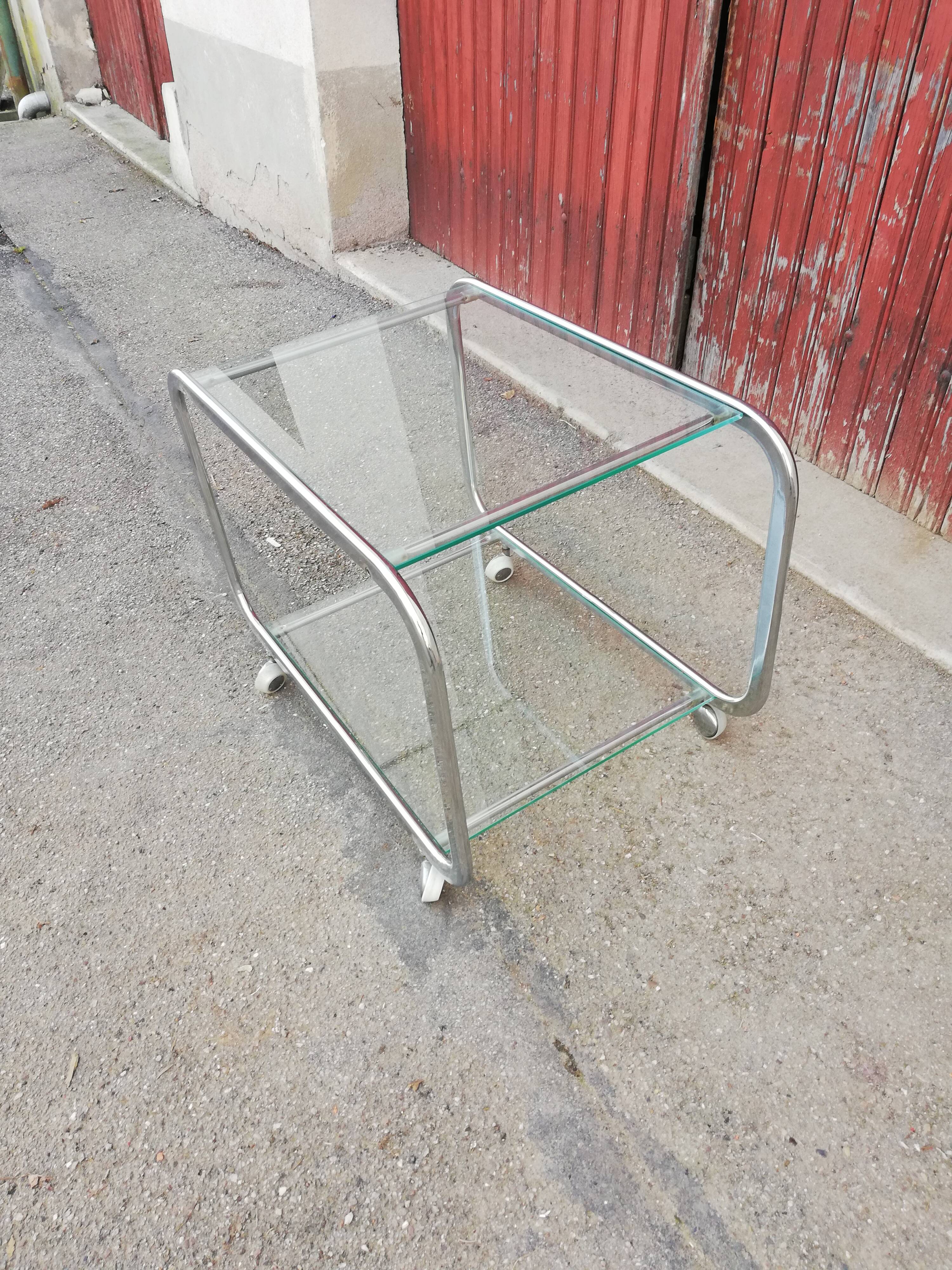 Vintage dressing table chrome and glass