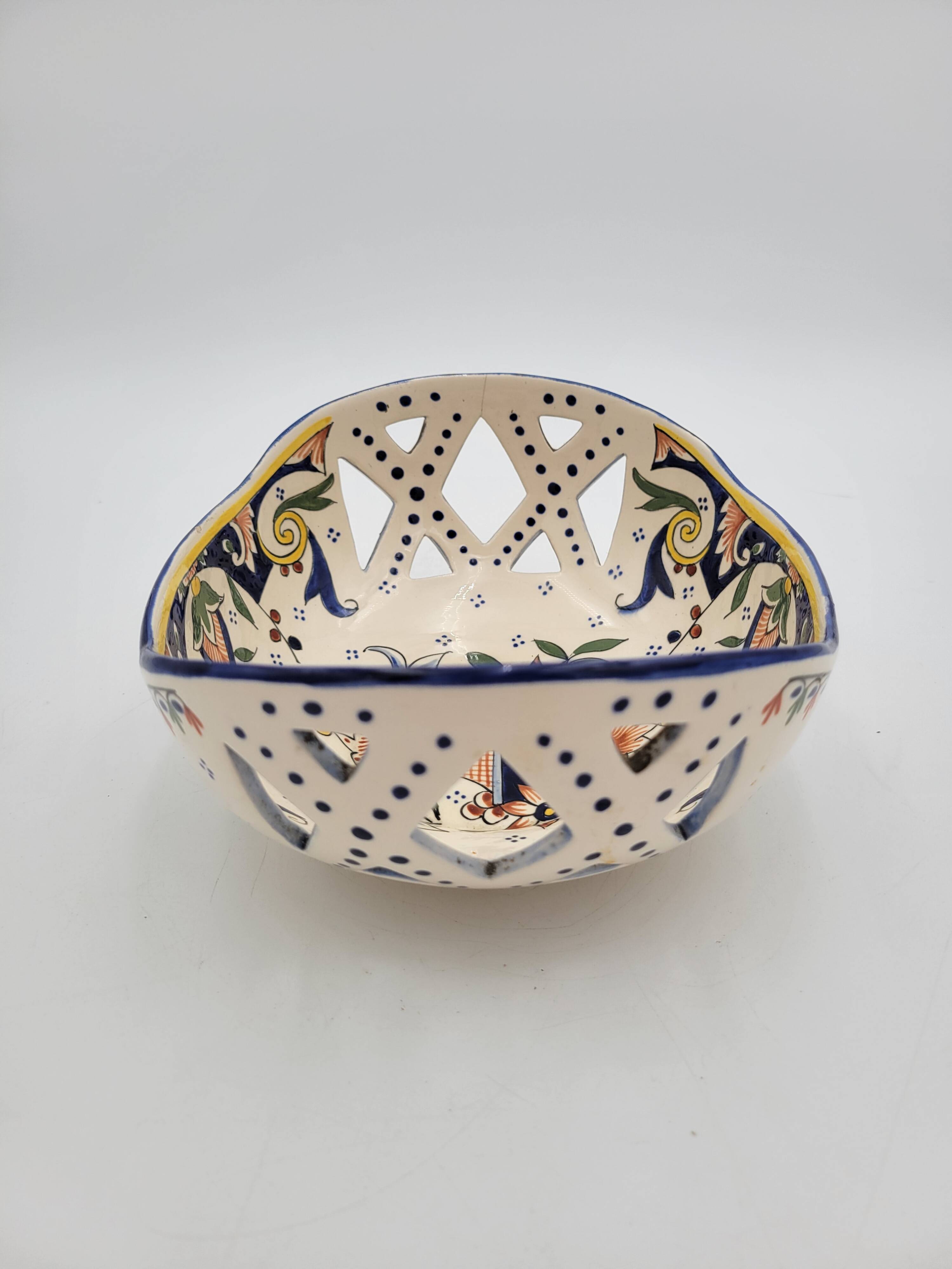 Pierced cup in Rouen earthenware