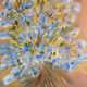 oil painting canvas still life flower bouquet blue violet Lyla