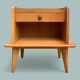 Solid oak compass feet bedside table 1950