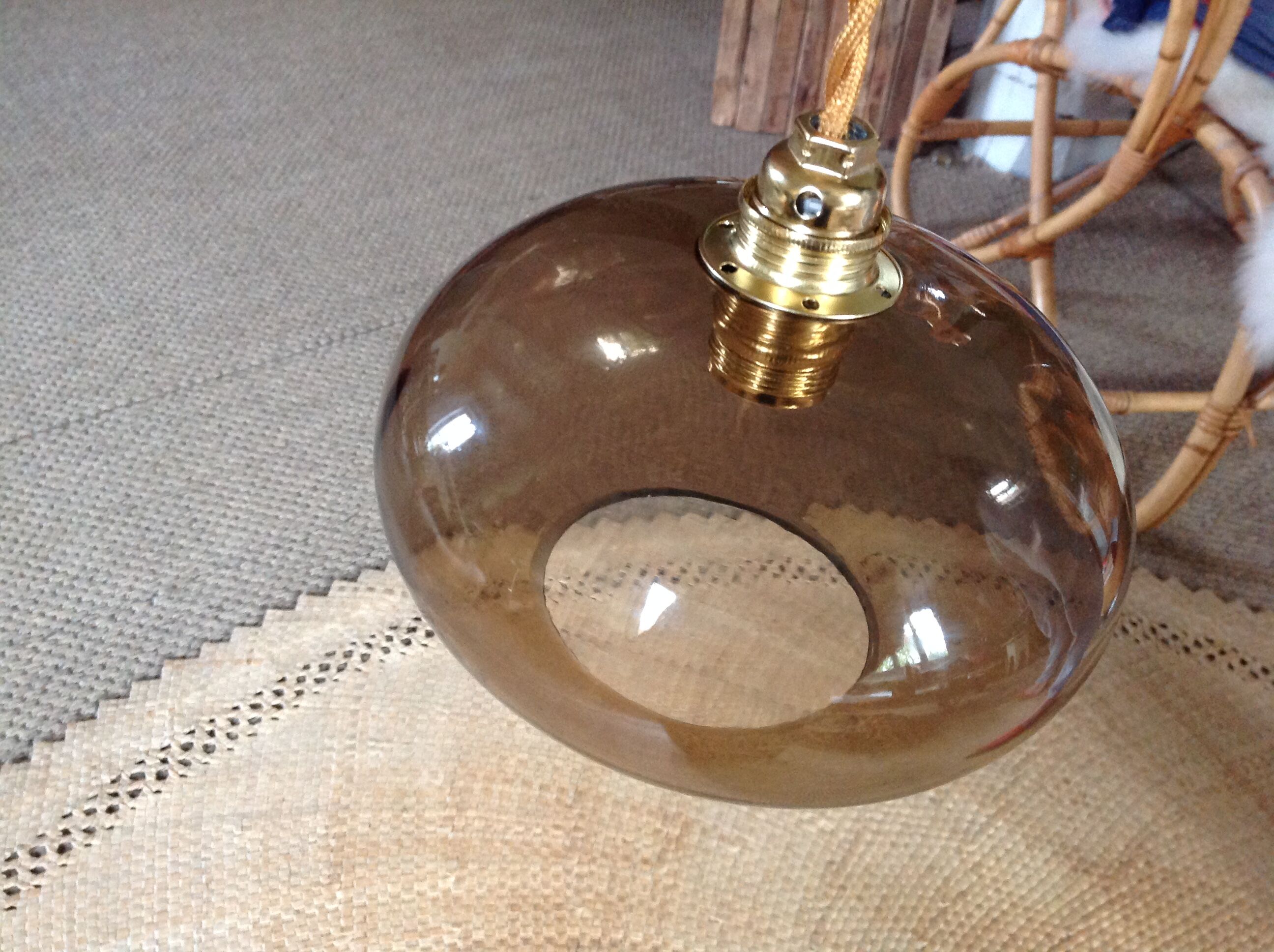 Smoked glass globe Hanging