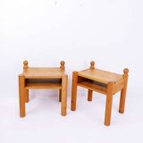 20th-Century Swedish Nightstands in Solid Pine, Set of 2