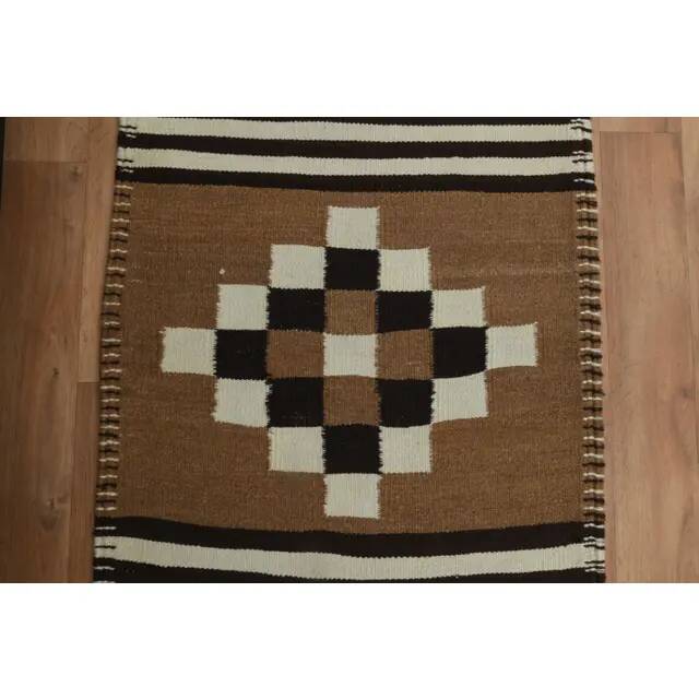 Tapis couloir vintage turc Oushak fait main beige des années 1970 92x292