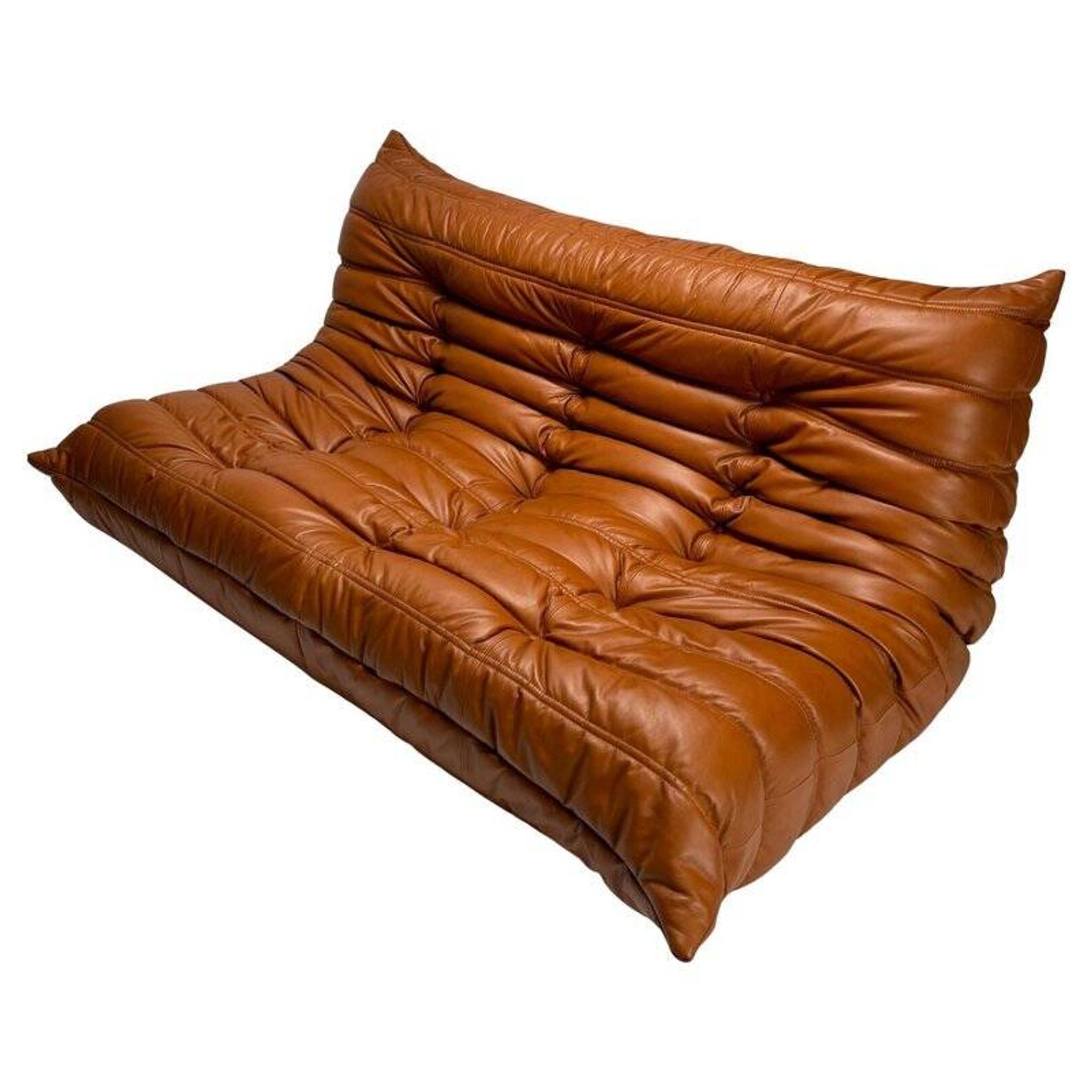 Togo Leather 3-Seaters Sofa attributed to Michel Ducaroy for Ligne Roset, 1992
