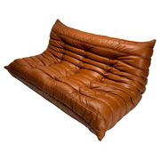 Togo Leather 3-Seaters Sofa attributed to Michel Ducaroy for Ligne Roset, 1992
