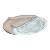 Vintage plate or bowl in German glass by Hans Jürgen Richartz for the Richartz art collection, Mathildenhütte, Solingen, Germany.