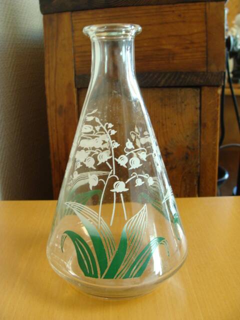 Art Deco lily of the valley carafe