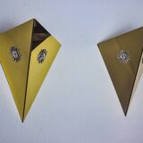 Pair of “Soleil” wall lights by Italo Valenti, brass and silver, Spain 1970