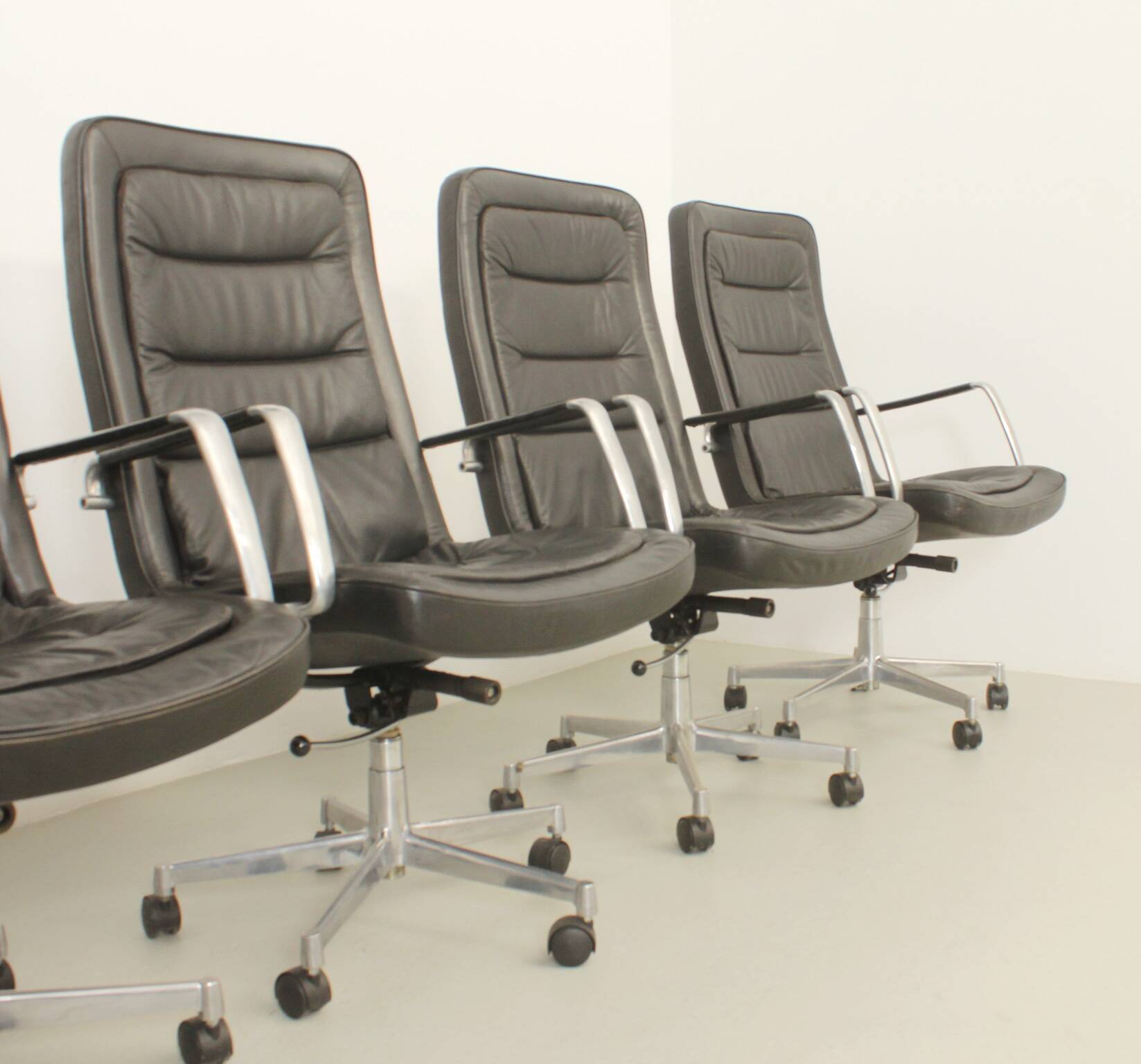 Leather office chair by Jørgen Kastholm for Kill International