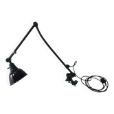 Vintage Midgard Bauhaus DDR Design lamp with enamelled shade