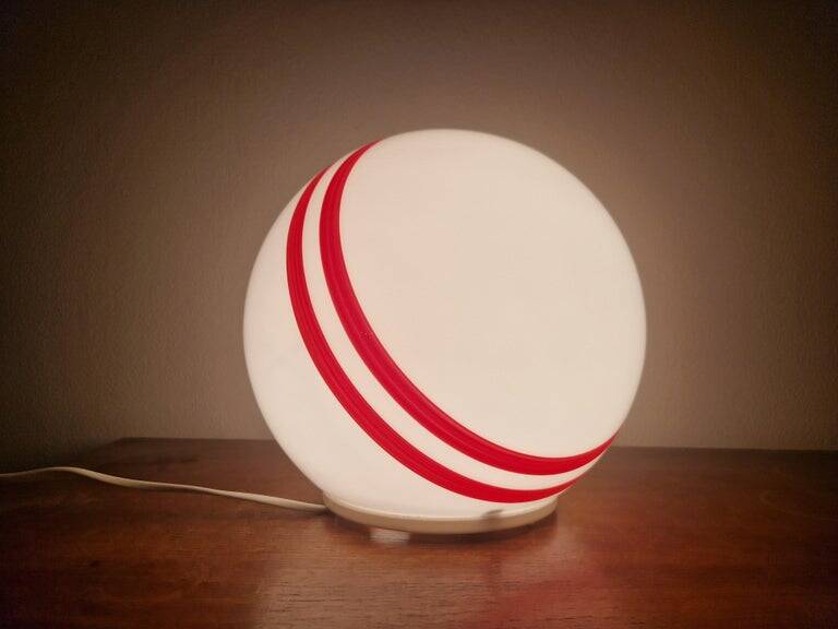 Very Rare Midcentury Table Ball Glass Lamp, 1970s