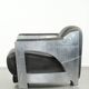 Comfortable cow leather aviator design armchair finished with aluminium