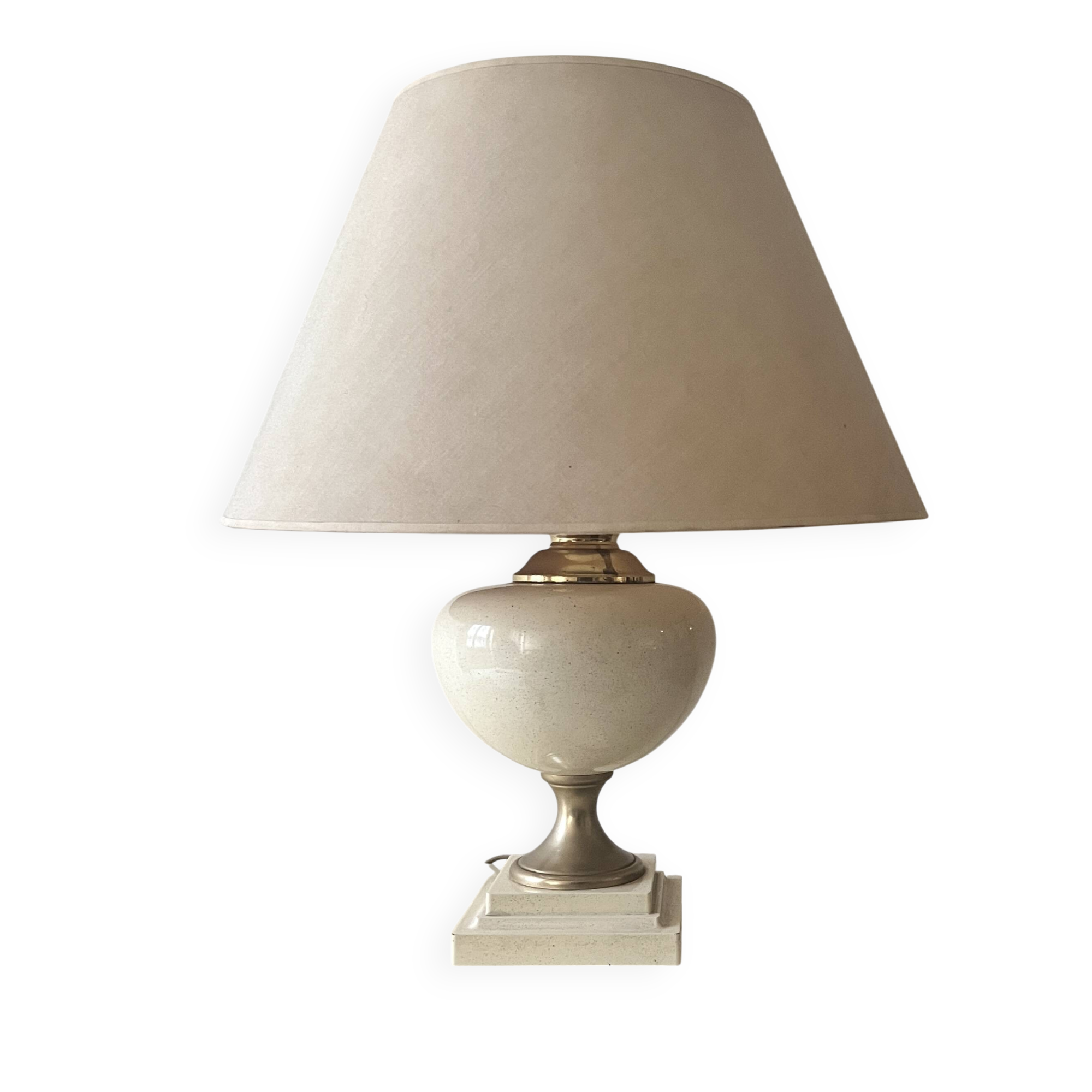 Dolphin lamp model "Oricourt" in ceramic and brass, France 1970.