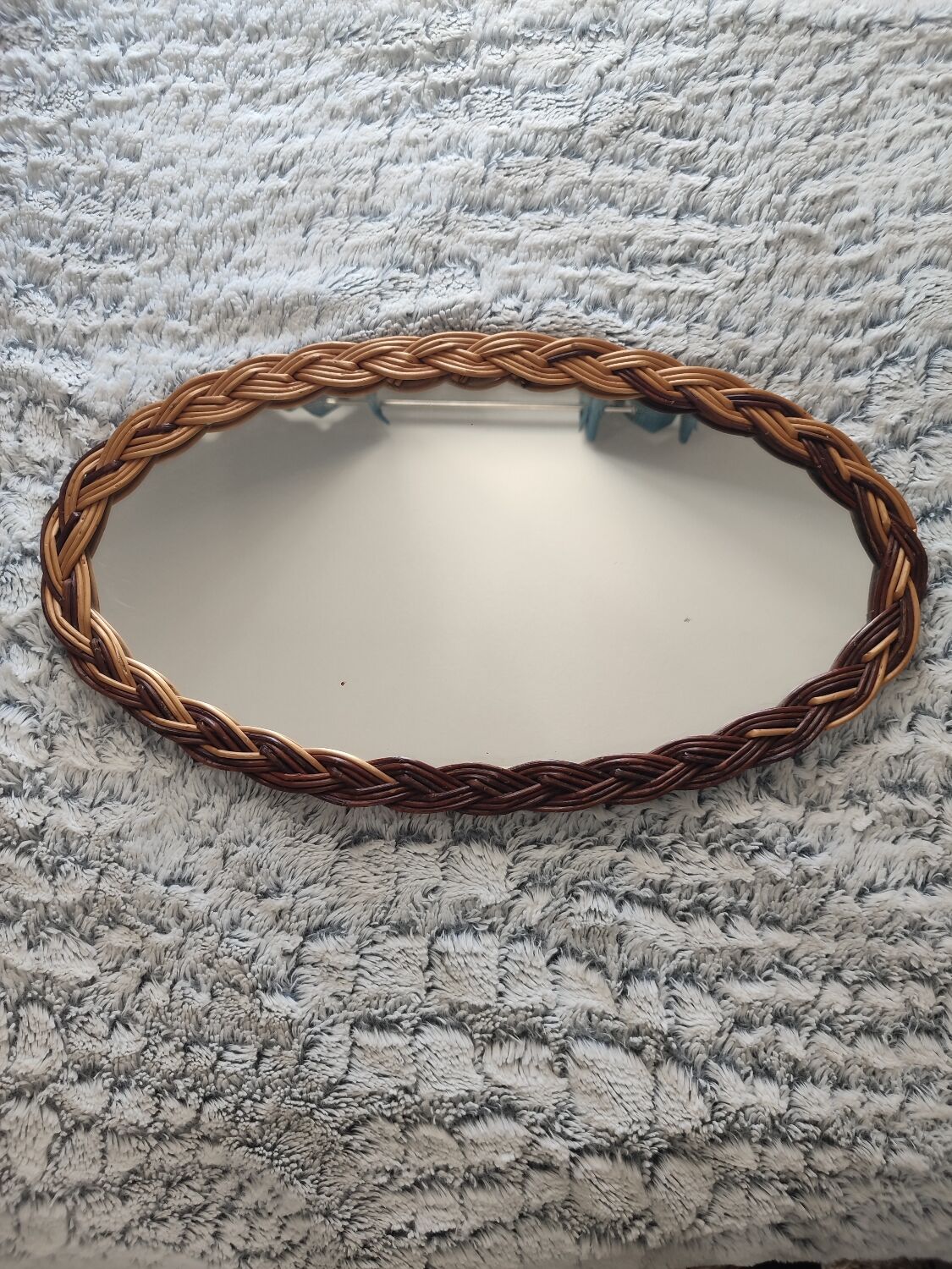 Vintage rattan mirror breuillot